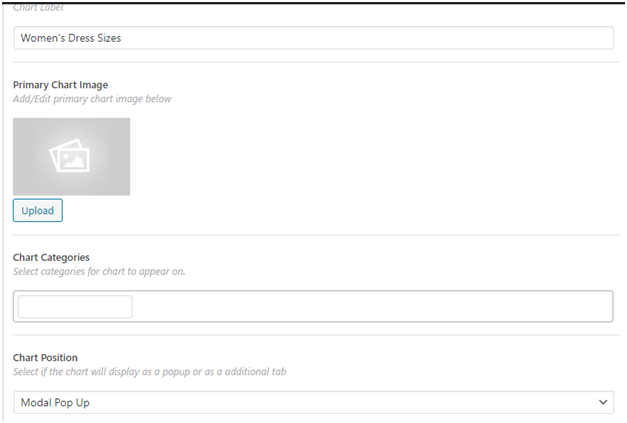 Figure 6 - Define multiple details and display type for your WooCommerce Size Guide