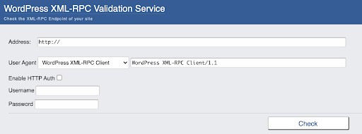 WordPress XML-RPC Validation Service