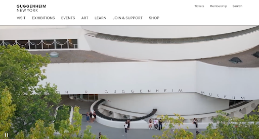 Guggenheim Website Homepage