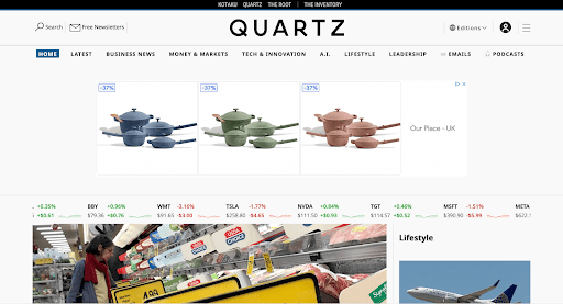 Quartz Homepage