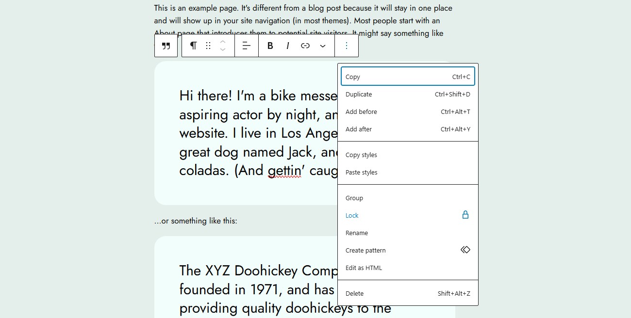 Locking blocks in the Editor