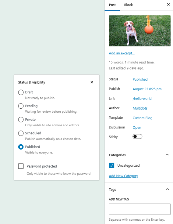 Setting a post’s